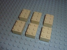 6 x LEGO Tan bricks 2 x 3 ref