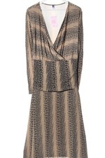 ANNA AURA Robe portefeuille Dames Robe T EU 52 brun-blanc cassé