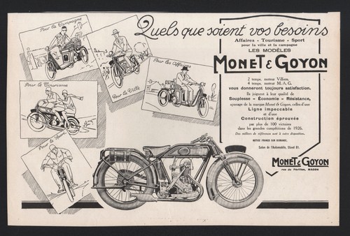 Publicité 1926 moto - publicité,