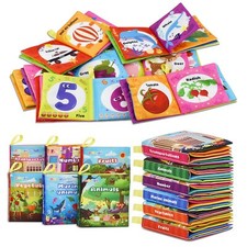 Lot de 6 Livre Bebe en Tissu Doux Livres D'éveil Livres en Tissu Doux pour bé...