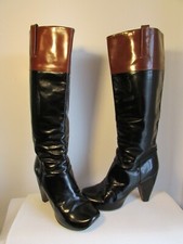 bottes marc jacob's cuir noir et caramel pointure 38,5