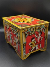 Vintage very rare tin toy music box organ children cherub musician Germany 1900