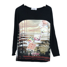 Maille A. Forcier Haut Femme Taille S/M Multicolore Manches Longues Graphique