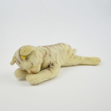 Steiff Floppy Kitty - Chat Dormant - Vintage - Ancien - Drapeau - Peluche