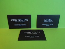 Dior 3 cartes publicitaire esprit de parfum  - oud ispahan - lucky -ambre nuit