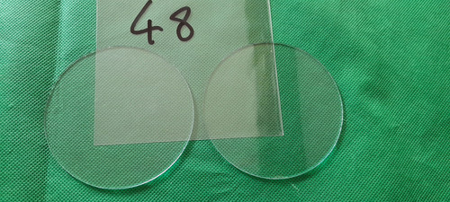 Ancien verre rond - rond, plat