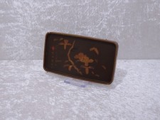 Petit Plateau En Laque - Japon - Peint À La Main - Vintage - 19,5 Cm
