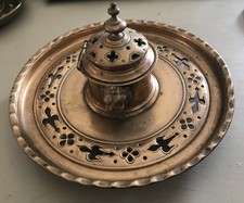 Ancien grand encrier bronze - encrier, en