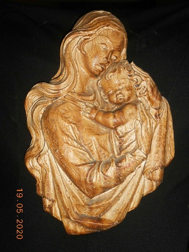 Vierge enfant en platre - ,