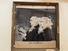 Ancienne soie tissée française les rameaux Elisabeth Sonrel Vers 1900