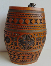 Boîte en bois, à poudre ou à tabac à priser ? Art Populaire, Pays Basque