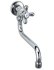 Robinet Cuisine Mitigeur Chrome Eau Froide Mural Manette Croisillons