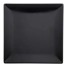 Set 6 Vaisselle Étages Boston Noirs Porcelaine 24x24 CM Service Restaurant