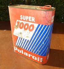 Ancien bidon d'huile POLAROIL SUPER 1000  vide deco garage vintage années 1950