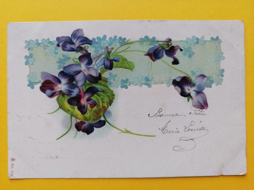 Cpa illustration violettes - cpa,