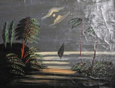 Tableau ancien huile voilier