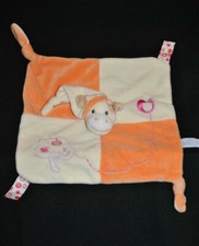?Doudou Plat Vache GIPSY Orange Crème Pomme Pommier 2 Nœuds Peluche TTBE