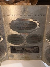 menu original du Restaurant de la Tour d’argent à Paris - vintage - années 70