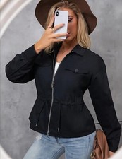 VESTE COTON NOIR CORDON