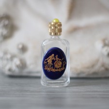5.7 cm, miniature de parfum vide, décor porcelaine scène galante de Fragonard