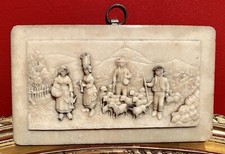 XIX Napoléon III - Bas relief Concrétion Calcaire Fontaine Pétrifiante Paysanne