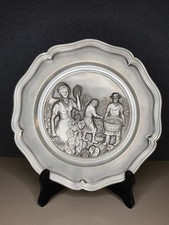 Lot de 2 assiettes déco à 97 % étain SN ZINN PEWTER déco coupe de fruit/vendange