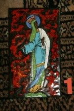 peinture Vierge en émaux plaque de cuivre émaillée Sauvin à Septeuil lot 1