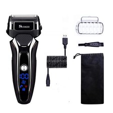 Surker Rasoir électrique à grille pour hommes Charge USB Noir