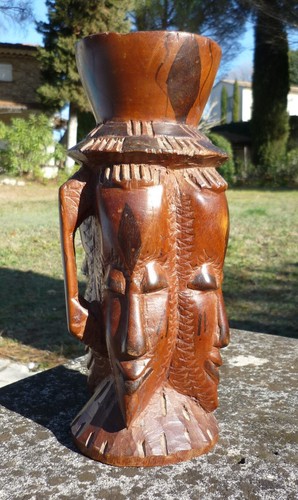 Cendrier africain bois - cendrier,