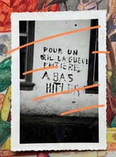 PHOTO WW2 MESSAGE POUR LE CHEF DES MÉCHANTS DE LA PART D'UN RÉSISTANT RARISSIME 