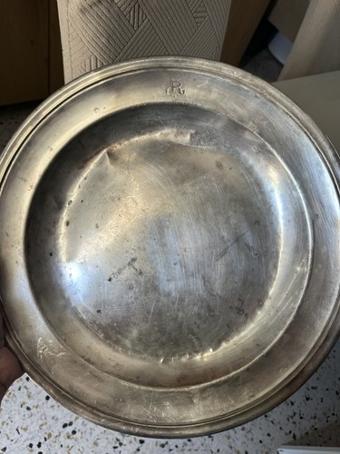 Assiette métal argenté - métal,
