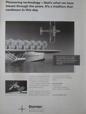 11/1989 PUB DORNIER HYDRAVION DO X FLYING BOAT ORIGINAL ERS-1 SATELLITE AD