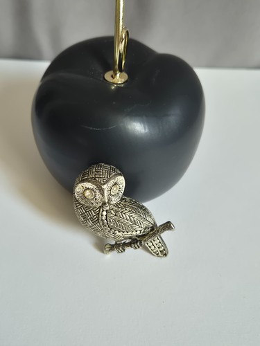 Broche hibou vintage - hibou, argenté