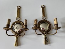 PETITOT ( 1914-1938 )   Appliques Miroirs Sorcière en Bronze Doré, Signées