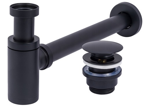 Siphon lavabo noir - siphon,