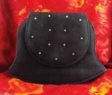 SAC POCHETTE VINTAGE CHARLES JOURDAN PARIS DAIM DECOR STRASS