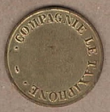 JETON DE TELEPHONE COMPAGNIE LE TAXIPHONE. 4 en laiton & 7 en Nickel.