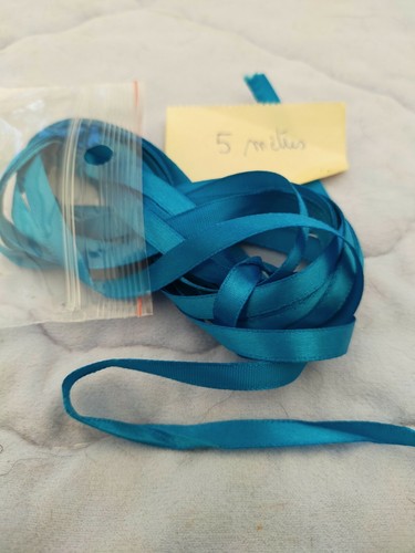 Ruban satin bleu - ruban,