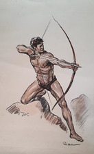 Rare grande gravure signée