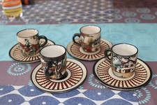4 Tasses et soucoupes en FAIENCE DE CIBOURE