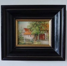 Tableau Peinture Miniature Huile sur Cuivre Signé Revo Artiste Belge