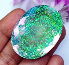 Monarch Feu Opale Doublet Coupe Ovale 99.30 CT Certifié Ample Pierre Précieuse