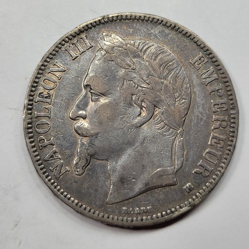 1868 france silver - 5, francs