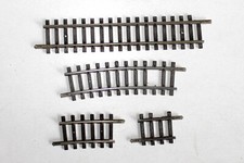 MECCANO HORNBY AcHO - LOT 4 RAILS DROIT & COURBE R=381 - ECH HO - MADE IN FRANCE
