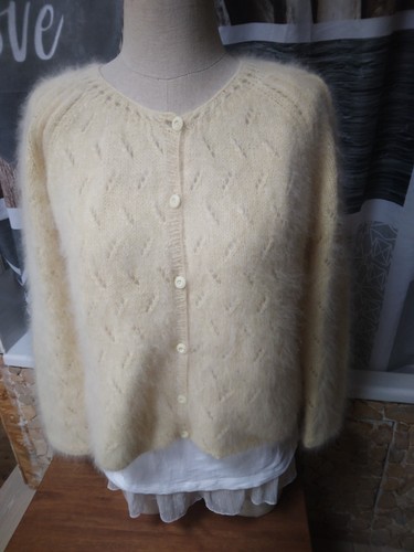 Cardigan angora jaune - angora, poussin