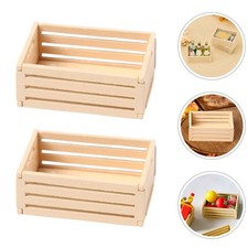  5 Pcs Cagette Bois Rangement Accessoires Miniatures Pour Maison De Poupée