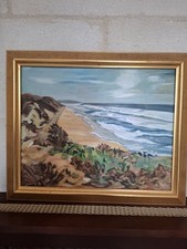 TABLEAU HUILE - BORD DE MER -