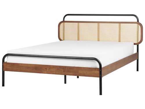 Lit double rustique bois - lit,