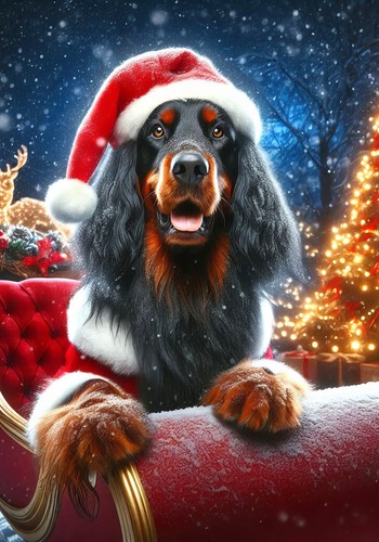 Gordon setter christmas flag - christmas,