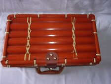 Valisette Vintage en paille et bambou coloris marron vernissée